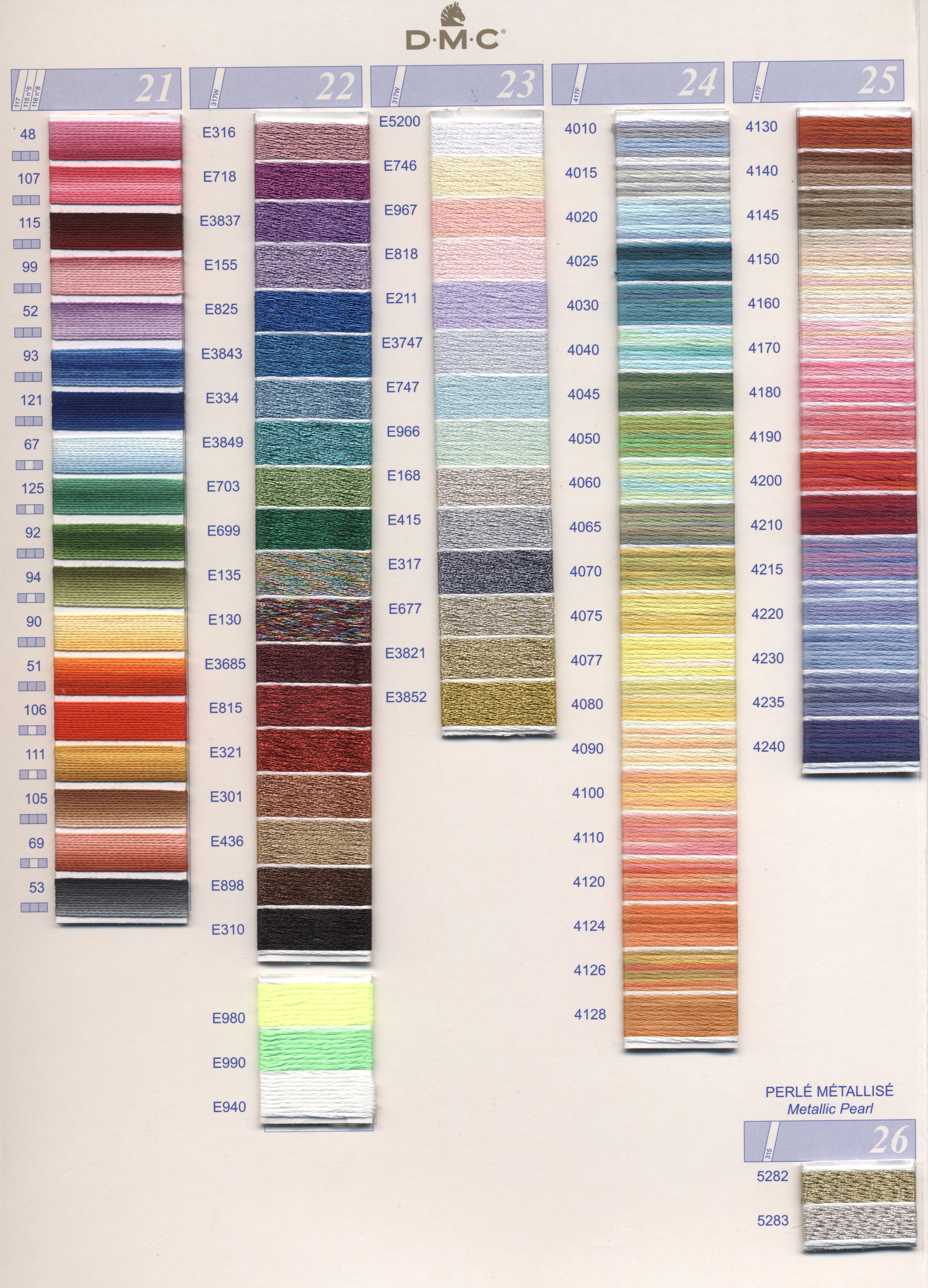 刺繍糸 糸番号 カラー 変換表 - 生地/糸